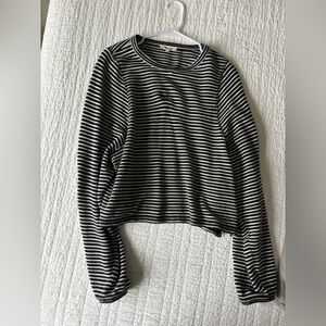 Madewell Navy and White Striped Knit Top